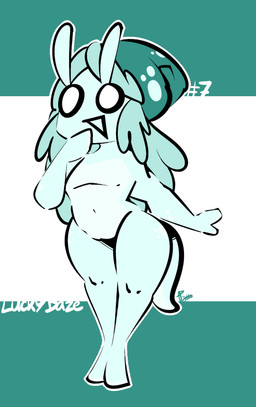 anthro blue_body blue_hair blue_skin female flat_chested hair long_hair nude shell shell_hat shell_only solo white_eyes thefablednekos spiral_stream_derby lucky_daze gastropod mollusk snail hi_res