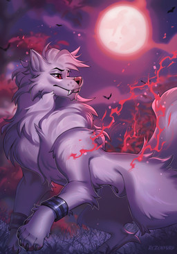 4_toes animal_genitalia claws clenched_teeth feet feral fur genitals hair male moon outside quadruped red_eyes sheath side_view sky smile solo standing tail teeth toe_claws toes white_body white_fur white_hair white_tail tlt_echelon jorvik_(lazyhowl) canid canine mammal 2025 digital_media_(artwork) hi_res