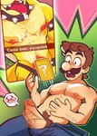 abs after_masturbation after_orgasm anthro areola armband armpit_hair barazoku becoming_erect big_muscles big_penis blush bodily_fluids body_hair bracelet caption cellphone chest_hair clothed clothing collar cum cum_on_chest cum_on_self cum_on_tongue directional_arrow duo electronics emoji erection eyebrows facial_hair foreskin fungus genital_fluids genitals glans green_background hair happy_trail human_on_anthro humanoid_genitalia humanoid_penis interspecies inviting jewelry male male/male motion_blur motion_lines muscular muscular_anthro muscular_male mushroom mustache nipples non-mammal_nipples open_mouth open_smile overalls pecs penis phone photo presenting pubes screen seductive selfie sexting shell simple_background smartphone smile spiked_armband spiked_bracelet spiked_collar spikes standing surprised_expression teeth text texting thong tongue tongue_out topless topless_anthro topless_male underwear unretracted_foreskin unzipped vein zipper gooeycandy mario_bros nintendo bowser luigi human koopa mammal scalie 2025 english_text hi_res pictographics