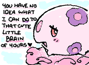 ambiguous_feral ambiguous_gender black_text blush blush_lines dialogue eyelashes featureless_feet feet feral heart_symbol looking_at_viewer multicolored_body open_mouth pink_blush pink_body purple_body quadruped solo squigglevision standing talking_feral talking_to_viewer text ligma_(artist) nintendo pokemon generation_5_pokemon munna pokemon_(species) 2026 2d_animation animated animated_gif archived_source digital_drawing_(artwork) digital_media_(artwork) english_text handwritten_text low_res short_playtime wigglypaint_(artwork)