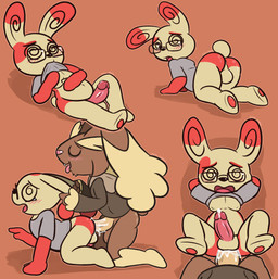 all_fours anal anal_penetration anthro anthrofied anus backsack balls barefoot blush blush_lines bodily_fluids bottomless buckteeth butt clothed clothing clothing_lift cum cum_from_ass cum_in_ass cum_inside duo ear_grab ear_pull erection eyes_closed eyewear feet first_person_view genital_fluids genitals glasses hands_behind_back hoodie humanoid_genitalia humanoid_penis legs_up looking_at_viewer looking_pleasured lying male male/male male_penetrated male_penetrating male_penetrating_male male_pov navel on_back open_mouth penetrating_pov penetration penis perineum pose rear_view sex shirt shirt_in_mouth shirt_lift side_view slightly_chubby spiral spiral_eyes spread_legs spreading teeth tongue tongue_out topwear felino nintendo pokemon fan_character felimon felipunny generation_3_pokemon generation_4_pokemon lagomorph lopunny mammal pokemon_(species) spinda 2016 absurd_res flat_colors hi_res multiple_images pinup