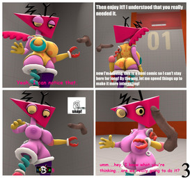 big_breasts big_butt bikini black_eyes breasts brown_penis butt caine_censorship censor_bar claws clothing dialogue for_a_head genitals geometric laboratory legwear looking_at_breasts looking_at_genitalia looking_at_penis looking_down looking_up natural_breasts nipples nude penis pink_body pink_nipples pink_vulva pink_wings purple_clothing purple_legwear purple_stockings shocked solo stockings surprised swimwear talking_to_another text thick_thighs translucent translucent_body two-piece_swimsuit vulva wide_hips wings yellow_bikini yellow_clothing yellow_eyes yellow_gauntlets yellow_swimwear 5naptrap buhonero75_(modeler) glitch_productions the_amazing_digital_circus zooble_(tadc) animate_inanimate humanoid living_toy object_head 2025 3d_(artwork) comic comic_sans digital_media_(artwork) english_text hi_res impact_(font) source_filmmaker_(artwork) nonbinary_(lore)