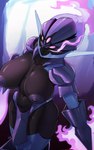 areola armor big_breasts breasts female looking_at_viewer nipples purple_areola purple_nipples solo faejunkie nintendo pokemon ceruledge generation_9_pokemon pokemon_(species) 2022 5:8 absurd_res digital_media_(artwork) hi_res