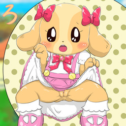 alternative_fashion anthro anus big_eyes blush bow_knot bow_ribbon clitoris clothed clothing dotted_background dress embarrassed female footwear gem genitals j-fashion lolita_(fashion) no_underwear pattern_background pink_clothing pink_dress pink_footwear pink_shoes presenting presenting_vulva red_ribbon ribbons shoes simple_background socks solo spread_legs spreading sweet_lolita teeth tongue vulva white_clothing white_footwear white_socks young young_anthro tatwuyan maple_town palm_town shin_maple_town_monogatari lory_(maple_town) rolly_(maple_town) bird_dog canid canine canis cocker_spaniel domestic_dog hunting_dog mammal spaniel 1:1 absurd_res hi_res