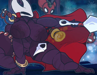 alternate_form anthro areola armor arthropod_abdomen beads big_areola big_breasts big_butt big_nipples black_eyes breasts butt clothing cogfly curvy_figure dagger female food genitals holding_object holding_weapon honey_(food) huge_areola huge_breasts huge_hips huge_nipples huge_thighs hyper hyper_areola hyper_nipples melee_weapon nail_(weapon) nipples nude plump_labia prayer_beads red_clothing rosary simple_background solo sword tail thick_thighs voluptuous voluptuous_female vulva weapon wide_hips wings uulitch hollow_knight:_silksong hollow_knight_(franchise) team_cherry hornet_(hollow_knight) arachnid arthropod hybrid insect spider digital_media_(artwork) hi_res