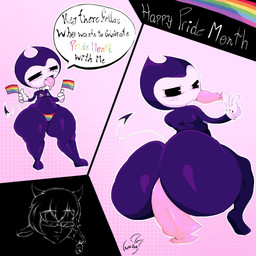 2_horns 4_fingers anal anal_penetration big_butt bikini black_body butt clothing dialogue dildo dildo_in_ass dildo_in_mouth dildo_insertion fingers flag flag_(object) front_view gloves handwear holding_flag holding_object horn lgbt_pride male not_furry object_in_ass oral oral_penetration penetration pink_background pink_dildo pride_color_bikini pride_color_clothing pride_color_flag pride_color_swimwear pride_colors rear_view sex_toy sex_toy_in_ass sex_toy_in_mouth sex_toy_insertion simple_background solo spade_tail speech_bubble swimwear tail text thick_thighs two-piece_swimsuit white_clothing white_gloves white_handwear wide_hips moth69 bendy_and_the_ink_machine bendy_the_dancing_demon demon 1:1 2024 english_description english_text