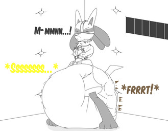 ambiguous_gender anthro bdsm big_diaper bodily_fluids bondage bound clothing diaper feces gag genital_fluids muzzle_(object) muzzled pooping restraints soiled_diaper soiling soiling_diaper straitjacket unclean_diaper urine used_diaper wet_diaper wetting wetting_diaper padlockedpadding nintendo pokemon generation_4_pokemon lucario pokemon_(species) hi_res