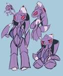 anthro big_breasts breasts clothing cybernetics female machine one-piece_swimsuit purple_body purple_clothing purple_swimwear red_eyes solo swimwear artesjsc nintendo pokemon arthropod cyborg generation_5_pokemon genesect insect legendary_pokemon pokemon_(species) 2024