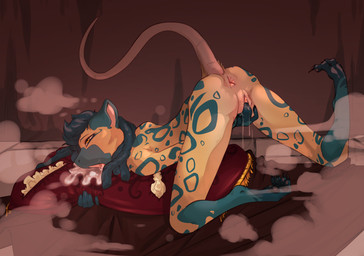 2_finger_fingering 4_toes anthro anus arm_markings ass_up back_markings bent_legs black_claws black_pawpads blue_body blue_ears blue_eyebrows blue_feet blue_hair blue_hands blue_markings blue_snout blush bodily_fluids butt butt_markings claws cum curling_toes dreadlocks dripping eye_markings eyebrows feet female female_anthro finger_claws fingering fingering_self fingers genital_fluids genitals gloves_(marking) hair hairless_tail hindpaw hip_markings hug hugging_object hugging_pillow humanoid_genitalia humanoid_hands humanoid_vulva inside iris leg_markings licking_cum long_hair long_tail looking_pleasured markings masturbation monotone_hair monotone_tail multicolored_body nude nude_anthro nude_female open_mouth pawpads paws pillow pink_anus pink_inner_ear pink_tail pink_tongue pink_vulva pupils raised_tail shoulder_markings side_view slim slim_anthro slim_female snout socks_(marking) solo tail toe_claws toes tongue vaginal vaginal_fingering vaginal_fluid_drip vaginal_fluids vaginal_masturbation vulva white_sclera yellow_body yellow_eyes chalk_outline mammal murid murine rat rodent english_description full-length_portrait hi_res portrait