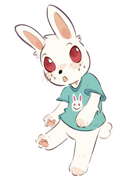 :o albino ambiguous_gender anthro arm_tuft black_nose blue_clothing blue_shirt blue_topwear blush bottomless cartoon_freckles chibi clothed clothing cotton_tail curious elbow_tuft eyebrows featureless_crotch freckled_face freckles fur long_ears minimal_shading no_pupils on_one_leg open_mouth pantsless pawpads pink_inner_ear pink_pawpads raised_eyebrows red_eyes scribbles shirt short_sleeves slight_blush solo standing surprised t-shirt tail topwear tuft white_body white_ears white_fur white_paws white_tail wide_eyed izzy-paw animal_crossing nintendo ruby_(animal_crossing) lagomorph leporid mammal rabbit 2026 colored_sketch hi_res sketch female_(lore)