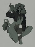 anthro bottomless bottomless_anthro bottomless_male clothed clothing curled_hair feet flaccid floppy_ears fur genitals grey_background hair half-closed_eyes humanoid_feet humanoid_genitalia humanoid_penis male narrowed_eyes penis plantigrade pubes simple_background solo tail tail_tuft tan_body tan_fur tan_hair tuft terribleanimal meme_clothing dean_(terribleanimal) canid canine canis domestic_dog mammal poodle hi_res meme