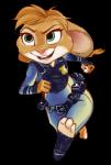 anthro belt brown_body brown_fur clothed clothing fully_clothed fur open_mouth open_smile police police_uniform running simple_background smile solo transparent_background uniform tiningots disney frozen_(disney) zootopia anna_(frozen) judy_hopps lagomorph leporid mammal rabbit alpha_channel crossover low_res