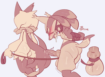 animal_genitalia animal_penis anthro backsack ball_leash balls bdsm blush bodily_fluids bondage bound butt collar dominant dragged_away drooling duo erection feline_genitalia feline_penis fur gag gagged genital_fluids genital_leash genitals hands_behind_back knot leaking_precum leash male male/male open_mouth penile_spines penis penis_leash precum saliva simple_background small_waist submissive tail thick_thighs tongue tongue_out visibly_trans wide_hips honeydewt1me nintendo pokemon rowan_(honeydewt1me) sirius_(honeydewt1me) canid canine felid feline generation_4_pokemon generation_9_pokemon lucario mammal meowscarada pokemon_(species) hi_res monochrome trans_(lore) trans_man_(lore)