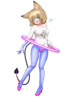 blonde_hair breasts clothing female footwear green_eyes hair high_heels looking_at_viewer on_one_leg open_mouth pink_clothing pink_footwear pink_high_heels pink_underwear shirt shoes simple_background solo spade_tail species_transformation standing surprised tail topwear transformation transformation_ring underwear white_background white_clothing white_shirt white_topwear vuaisu animal_humanoid demon demon_humanoid humanoid 2024 digital_media_(artwork) hi_res