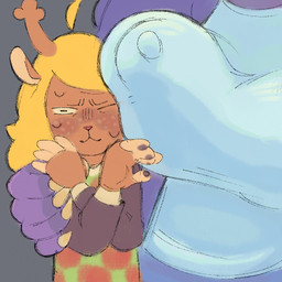 anthro antlers big_breasts bodily_fluids breast_squish breasts checkered checkered_clothing checkered_sweater checkered_topwear close-up clothing crossed_arms duo face_on_breast female freckled_face freckles hand_on_shoulder horn huge_breasts jacket nipple_outline nipples non-mammal_breasts non-mammal_nipples one_eye_closed pattern_clothing pattern_sweater pattern_topwear purple_clothing purple_jacket purple_topwear shirt size_difference squish sweat sweater topwear white_clothing white_shirt white_topwear nucr4r deltarune undertale_(series) noelle_holiday susie_(deltarune) deer mammal scalie 1:1 hi_res source_request