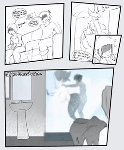 ambiguous_gender ambiguous_penetration anthro bathroom bathroom_sex bent_over big_breasts breasts butt clothed clothing controller dialogue female female_anthro female_on_human game_controller group hanging_breasts human_on_anthro in_heat infidelity interspecies male male/female penetration pokephilia sex shaking shaking_butt shower shower_sex sink speech_bubble text trio tad_shummar nintendo pokemon delphox generation_6_pokemon human mammal pokemon_(species) animated animated_comic comic hi_res no_sound short_playtime sketch video