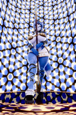 abstract_background anthro armguards armor bandeau barely_visible_genitalia barely_visible_pussy big_breasts big_butt blue_body blue_ears blue_fur blue_hair blue_tail bottomwear breasts butt claws clothing collar crown curved_tail ear_piercing ear_ring feet female footwear fur genitals hair headgear headpiece high_heeled_sandals high_heels holding_object holding_weapon jewelry krystal's_staff loincloth looking_at_viewer looking_down looking_down_at_viewer low-angle_view markings melee_weapon multicolored_body multicolored_fur necklace pauldron piercing plantigrade polearm pose pussy ring_piercing sandals shoes smile solo spear swishing_tail tail tail_markings thick_thighs toe_claws toes topwear two_tone_body two_tone_fur weapon white_body white_breasts white_fur fever-dreamer nintendo star_fox star_fox_adventures krystal_(dogzeela) krystal_(star_fox) canid canine fox mammal 3d_(artwork) 3d_animation animated digital_media_(artwork) hi_res huge_filesize no_sound turntable_(animation) webm