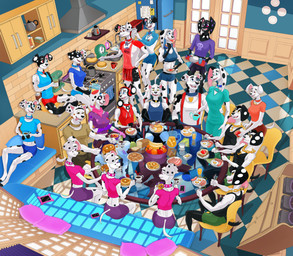 aged_up anthro anthrofied appliance apron bacon beverage bottomwear bread breakfast breasts bulge cellphone chain_necklace chair clothed clothing coffee coffee_mug collar container cooking cup detailed_background eating egg electronics feet female food fridge fried_egg fruit fur furniture group headphones holding_container holding_cup holding_food holding_fork holding_knife holding_mug holding_object holding_pan holding_tray jewelry kitchen kitchen_appliance knife licking licking_lips licking_own_lips looking_at_another male markings mature_anthro mature_female mature_male meat mug necklace open_mouth pancake phone pillow plant plate shirt shorts sink sitting smartphone smile spots spotted_body standing stove suspenders table tail tank_top toes tongue tongue_out tools topwear underwear washing_dishes dal101strefan 101_dalmatian_street 101_dalmatians disney d.j._(101_dalmatians) da_vinci_(101_dalmatians) dallas_(101_dalmatians) dante_(101_dalmatians) dawkins_(101_dalmatians) dee_dee_(101_dalmatians) deepak_(101_dalmatians) deja_vu_(101_dalmatians) delgado_(101_dalmatians) delilah_(101_dalmatians) destiny_(101_dalmatians) diesel_(101_dalmatians) dimitri_1_(101_dalmatians) dimitri_2_(101_dalmatians) dimitri_3_(101_dalmatians) dimitri_trio_(101_dalmatians) dizzy_(101_dalmatians) dolly_(101_dalmatians) dorothy_(101_dalmatians) doug_(101_dalmatians) dylan_(101_dalmatians) triple_d_(101_dalmatians) canid canine canis dalmatian domestic_dog mammal digital_media_(artwork) hi_res brother_(lore) brother_and_sister_(lore) brothers_(lore) daughter_(lore) father_(lore) father_and_child_(lore) father_and_daughter_(lore) father_and_son_(lore) mother_(lore) mother_and_child_(lore) mother_and_daughter_(lore) mother_and_son_(lore) parent_(lore) parent_and_child_(lore) parent_and_daughter_(lore) parent_and_son_(lore) sibling_(lore) sister_(lore) sisters_(lore) son_(lore) triplets_(lore)