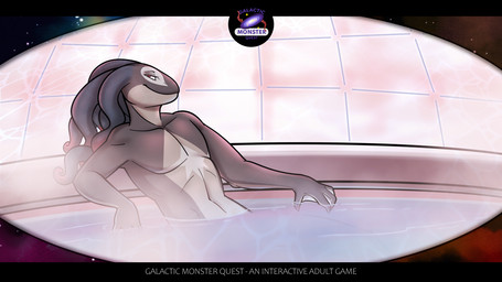 anthro bath bedroom_eyes male narrowed_eyes seductive solo galacticmonsterquest galactic_monster_quest alien aquatic cetacean mammal monster 16:9 widescreen