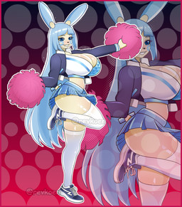 anthro anthrofied armor big_breasts border breasts butt cheerleader clothing corset dress female gloves hair handwear horn huge_breasts legwear lingerie long_hair pokemorph red_border solo thick_thighs thigh_highs topwear wide_hips revkoen nintendo pokemon generation_3_pokemon minun plusle pokemon_(species) absurd_res hi_res model_sheet watermark