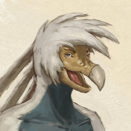 anthro beak blue_body blue_eyes glistening glistening_eyes head_tuft male multicolored_body nude open_mouth red_tongue simple_background solo three-quarter_view tongue tuft two_tone_body unsigned white_body upai avian bird 1:1 bust_portrait detailed icon portrait