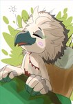 anthro beak bed bedding bedhead black_beak blanket feathers furniture hair male messy_hair solo waking_up white_body white_feathers wings young young_anthro chikichikitaron nintendo tears_of_the_kingdom the_legend_of_zelda tulin_(tloz) avian rito hi_res