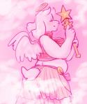 anthro bottomwear clothing female floppy_ears halo happy magical_girl_outfit magical_girl_wand skirt slightly_chubby solo wand wings sinisk undertale undertale_(series) toriel boss_monster_(undertale) bovid caprine mammal 5:6 hi_res pink_theme