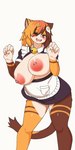 2022 alternate_version_at_source animated anthro areola big_breasts blush bouncing_breasts breasts butt calico_cat clothing dancing digital_media_(artwork) domestic_cat exposed_breasts felid feline felis female female_anthro fur hair huge_breasts kagarimachi_ame kemono looking_at_viewer loop maid_uniform mammal multicolored_body multicolored_fur multicolored_hair nekotsuki_kohime nipples sad_cat_dance shaking_butt short_playtime solo uniform