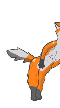 breasts claws female feral nipples pink_nipples solo standing canid canine fox mammal 9:16 hi_res