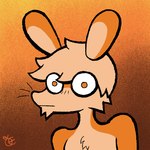 beard body_hair chest_hair facial_hair fur goatee gradient_background hair male orange_body orange_fur orange_hair simple_background solo whiskers orangedo69 bor_(orangedo69) lagomorph leporid mammal rabbit 1:1 watermark