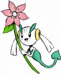 blush female flower plant simple_background smile solo spade_tail tail white_background unknown_artist nintendo pokemon floette generation_6_pokemon humanoid pokemon_(species) red_flower_floette hi_res