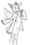 4_arms ambiguous_gender anthro clothing dress looking_at_viewer multi_arm multi_limb simple_background solo wings jakethegoat becquerel_(timidauxiliator) arthropod insect lepidopteran moth 2019 digital_media_(artwork) monochrome