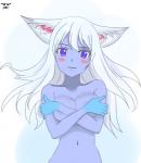 female nude shy simple_background solo white_background league_of_legends riot_games tencent lissandra_(lol) humanoid