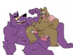 anal anal_penetration anthro balls belly bodily_fluids brown_body brown_fur cum duo erection fur genital_fluids genitals male male/male male_anthro male_penetrated male_penetrating male_penetrating_male moobs muscular muscular_male overweight overweight_male penetration penis purple_body purple_fur sex simple_background tongue tongue_out white_background pervohyena cartoon_network mythology ok_k.o.!_let's_be_heroes bernard_(ok_k.o.!_lbh) brandon_(ok_k.o.!_lbh) bear canid canine canis mammal mythological_canine mythological_creature werecanid werecanine werecreature werewolf wolf 2018