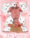 abs anthro balls_on_head barazoku big_pecs big_penis brown_body brown_fur buckteeth card card_template facial_scar feet femboy flexing flexing_bicep flexing_both_biceps flexing_muscles fortune_telling fur genitals holidays humanoid_feet kiss_mark love lying_on_ground major_arcana makeup male moobs muscular obscured_eyes on_ground pecs penis penis_on_head plantigrade pubes pubes_in_mouth red_eyes scar simple_background standing_over submissive tail tail_motion tailwag tarot tarot_card tattoo teeth the_lovers_(tarot) thick_penis vein veiny_muscles veiny_penis white_body white_fur khrunkisillegal valentine's_day hard_on_jean_(khrunkisillegal) jenny_(khrunkisillegal) bull_terrier canid canine canis domestic_dog hunting_dog lagomorph leporid mammal rabbit terrier hi_res