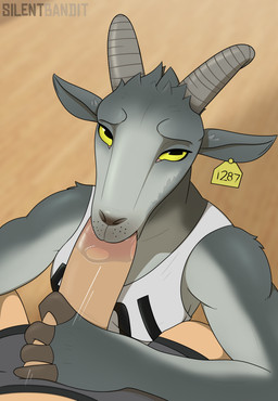 anthro athletic athletic_anthro blurred_background blurred_foreground bodily_fluids clothing ear_piercing ear_tag fellatio female female_anthro first_person_view fur genitals grey_body grey_clothing grey_fur grey_underwear horizontal_pupils horn human_on_anthro human_pov humanoid_genitalia humanoid_penis interspecies looking_at_viewer male male/female male_human male_pov motion_lines oral oral_penetration penetrating_pov penetration penile penis piercing pupils saliva saliva_bubble saliva_string sex shirt tank_top topwear underwear white_clothing white_shirt white_tank_top white_topwear yellow_eyes silentbandit coffee_stain_studios epic_games fortnite goat_simulator pilgor_(goat_simulator) bovid caprine goat human mammal absurd_res colored hi_res shaded