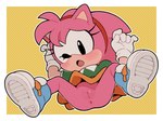 anthro anus blush bonnet butt clothed clothing dress female footwear genitals gloves handwear headgear headwear nude open_mouth pink_body shoes spread_legs spreading upskirt vulva young young_female gaturo classic_sonic_(universe) sega sonic_the_hedgehog_(series) amy_rose classic_amy_rose eulipotyphlan hedgehog mammal 2025