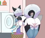 anthro appliance bent_over big_breasts big_butt bottomwear breasts butt butt_focus clothing crop_top detergent exposure_variation female hotpants laundry laundry_machine looking_down raised_tail shirt shorts soap solo tail thick_thighs topwear under_boob upshirt washing_machine devin_arts kimber_(devin_arts) canid canine canis domestic_dog german_shepherd herding_dog husky hybrid mammal nordic_sled_dog pastoral_dog spitz absurd_res hi_res