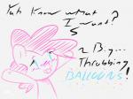 blush female simple_background solo text mrmilky friendship_is_magic hasbro my_little_pony pinkie_pie_(mlp) earth_pony equid equine horse mammal pony 4:3