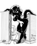 anthro breasts building building_destruction car city destruction female female_focus group macro nipples pubes solo_focus vehicle kencougr amity mammal mustelid otter 1988 monochrome traditional_media_(artwork)