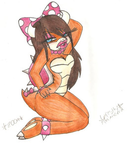 accessory anthro bow_ribbon butt claws female furgonomics hair hair_accessory hair_bow hair_ribbon jewelry long_hair necklace nude pose ribbons shell simple_background solo tail tail_accessory tail_bow tail_ribbon toe_claws white_background unknown_artist mario_bros nintendo koopaling wendy_o._koopa dragon_koopa koopa scalie signature