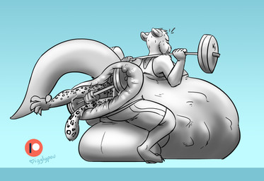 abdominal_bulge anal anal_vore anthro anus balls belly big_anus big_balls big_belly bulge casual_vore exercise forced genitals gym huge_anus huge_balls huge_belly hyper hyper_anus hyper_balls hyper_belly hyper_genitalia male male_pred multiple_prey puffy_anus stretched_anus struggling struggling_prey tail thick_tail unwilling_prey vore weightlifting weights willing_pred workout igglypou george_(bottler) felid feline mammal absurd_res hi_res