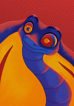 ambiguous_gender blue_body eyebrows feral hypnosis hypnotic_eyes hypnotizing_viewer looking_at_viewer mind_control red_background red_light red_lighting ringed_eyes scales simple_background snake_hood solo cyadical skechers_(cyadical) cobra reptile scalie snake animated headshot_portrait loop portrait