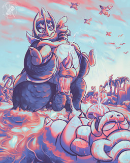 anal anal_orgasm anthro art_pack ball_slap balls beak big_balls bodily_fluids cum cum_covered cum_in_ass cum_in_water cum_inside cum_on_penis cumshot ejaculation erection exhibitionism feathers feet flippers genital_fluids genitals gradient_background group group_sex hands-free held_up island male male/male masturbation messy orgasm partially_submerged penis public public_sex sea sex simple_background slap standing standing_in_water standing_sex sunrise tail tail_fetish tail_play tail_sex talons tapering_penis threesome toes tongue tongue_out trio tropical voyeur water undergreysnest nintendo pokemon ampharos avian azumarill bird bovid caprine cramorant empoleon flamigo generation_1_pokemon generation_2_pokemon generation_3_pokemon generation_4_pokemon generation_8_pokemon generation_9_pokemon lapras mammal penguin pokemon_(species) sheep slowking slowpoke squawkabilly wingull 4:5 colored dated hi_res shaded signature watermark