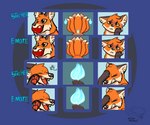 black_body black_fur dialogue elemental_manipulation facepalm feral fire fire_manipulation fur gesture heart_symbol magic multi_tail newyearskitsune open_mouth orange_body orange_eyes orange_fur pawpads sticker sticker_pack tail teeth_showing waving wicked_whiskers zgf_art canid canine fox mammal 2023 hi_res