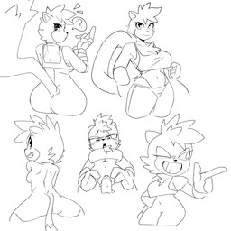anthro bare_back blush blush_lines bodily_fluids bodily_fluids_on_penis breasts bubble_butt butt cheek_tuft chest_tuft clothing facial_tuft female g-string gesture hand_gesture hand_wraps head_tuft multiple_poses navel nude nude_anthro nude_female one_eye_closed partially_clothed_anthro partially_clothed_female penetration pointing pose question_mark rear_view smile solo tail tail_covering_crotch tight_clothing tuft under_boob underwear vaginal vaginal_penetration wink wraps divadula_k idw_publishing sega sonic_the_hedgehog_(comics) sonic_the_hedgehog_(idw) sonic_the_hedgehog_(series) tangle_the_lemur lemur mammal primate ring-tailed_lemur strepsirrhine 1:1 hi_res monochrome sketch