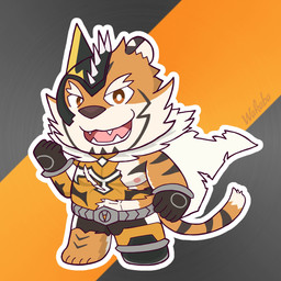 anthro chibi clothing eyebrows male muscular muscular_anthro muscular_male nipples pecs solo spandex superhero thick_eyebrows tight_clothing torn_clothing banbanwakaba lifewonders live_a_hero ryekie_(live_a_hero) felid mammal pantherine tiger 1:1 hi_res