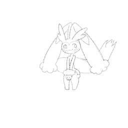 :3 anthro big_tail facial_markings female fusion head_markings huge_ears looking_aside markings pokemon_fusion simple_background smile solo standing tail white_background kasa_beanie nintendo pokemon pokemon_infinite_fusion furret generation_2_pokemon generation_4_pokemon hybrid lopunny pokemon_(species) 1:1 2023 monochrome