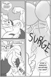 anthro arcanine big_breasts big_muscles breasts canid canine clock-face comic duo female generation_1_pokemon growth heart_symbol hi_res huge_breasts huge_muscles hyper hyper_breasts hyper_muscles macro mammal monochrome muscle_growth muscular nintendo pokemon pokemon_(species) smile under_boob