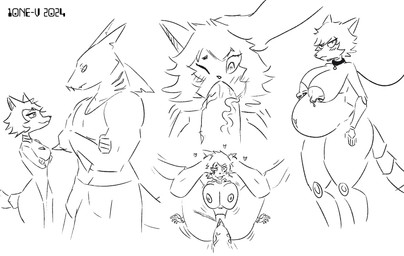 angry annoyed anthro big_breasts blush blush_lines bodily_fluids breasts cleavage cleavage_cutout clothed clothing collar crossed_arms cutout dominant dominant_male dress duo fellatio female fin full_nelson genital_fluids genitals hair hand_in_hair heart_symbol lactating larger_male leaking_milk leash leashed_female looking_at_viewer looking_pleasured machine male male/female motion_lines muscular muscular_male oral orgasm_face pelvic_curtain penetration penile penis pregnant sex shirt size_difference sleeveless_clothing smaller_female smug smug_face spread_legs spreading submissive submissive_female tank_top thick_thighs topwear touching_hair vaginal vaginal_fluids vaginal_penetration vein veiny_penis wide_hips 10ne-v instant_loss_2koma alexa_(10ne-v) aquatic canid canine carpet_shark fish fox ginglymostomatid living_machine mammal nurse_shark robot shark hi_res monochrome